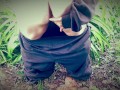 Aussie BBW Pees In Garden With The Birds Chirping 