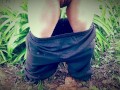 Aussie BBW Pees In Garden With The Birds Chirping 