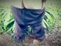 Aussie BBW Pees In Garden With The Birds Chirping 