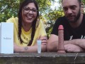 PandaVlog :dietro le quinte,Giovane youtuber italiana con le tettone recensisce un dildo al parco