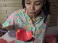 Ang Sarap! Filipina Babe Eats Watermelon With Giant Spoon