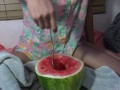 Ang Sarap! Filipina Babe Eats Watermelon With Giant Spoon