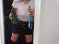Tik Tok challenge: wipe it down - Big tits teen