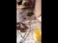Мой хозяин играет со мной даже во время еды