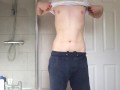 I striptease you then I play with my balls and nipples an shoot my massive load everywhere