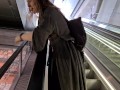 First-time voyeur plays with her pussy in an Amsterdam Metro Station
