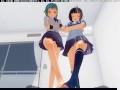 3D HENTAI POV Earth-chan and Moon-chan give you a blowjob