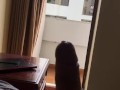 Window flash and cum for maid 