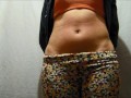 lashes on my belly my sagging belly moves sexy my stomach is excited by the movements of my skin