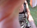 Public masturbation in the public garden come and spy on me wanker!