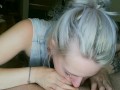 Cute teen girlfriend choking on my big cock (real life sex) 