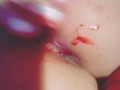 Cecile Pleasure con un pimiento en su vulva menstrual caliente- PORN ART