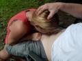 Outdoor blowjob facefuck