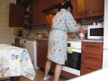 fucking my girlfriend in the kitchen while she prepares us breakfast