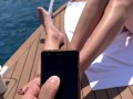 HOT BRUNETTE IN A BIKINI GETS AN ORGASM ON YACHT WHITH LOVENSE CONTROL (VIBRATOR IN PUSSY)
