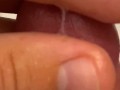 Молодой парень дрочит свой большой и толстый член. Залил спермой весь пол