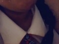 EATING A POPSICLE IN SCHOOL GIRL OUTFIT! WISH IT WAS YOUR DICK