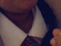 EATING A POPSICLE IN SCHOOL GIRL OUTFIT! WISH IT WAS YOUR DICK