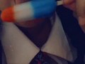 EATING A POPSICLE IN SCHOOL GIRL OUTFIT! WISH IT WAS YOUR DICK