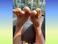 ZolaFoxxx plays with Toes outside medicinal clinic