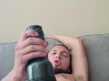 GIRTHYYYYGARYYY Stuffs Wet Fleshlight Full Of His Massive Cock Til Cumming All Over Himself!!