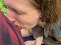 Slut Sucks Cock in Public Park and Gets a Face Full of Cum (And Loves It)