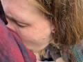 Slut Sucks Cock in Public Park and Gets a Face Full of Cum (And Loves It)