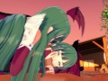 Darkstalkers - Morrigan Aensland threesome - 3D Hentai