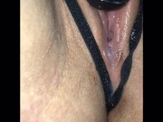 Amateur 1st time with the mini wand constantly cumming