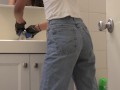 [Voyeur Cam] Germaphobe GF scrubs my bathroom during Covid 19