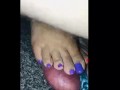 Asian wife practices ball stomping self defense training