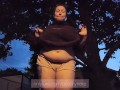 BBW TEASES WITH HUGE TITS AND ASS OUTSIDE AT NIGHT
