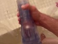 Insane Fleshlight Deepthroat in Shower