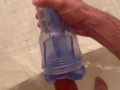 Insane Fleshlight Deepthroat in Shower