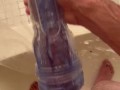 Insane Fleshlight Deepthroat in Shower