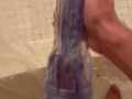 Insane Fleshlight Deepthroat in Shower