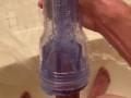 Insane Fleshlight Deepthroat in Shower