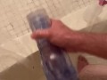 Insane Fleshlight Deepthroat in Shower
