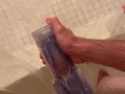 Insane Fleshlight Deepthroat in Shower