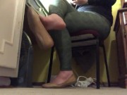 Sexy Candid shoeplay in flats