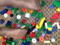 Sexy nylon feet walking on legos