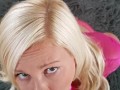 Most Beautiful Blonde Gives Fantastic POV Blowjob and Gets a Massive Load of Cum that makes her Gag.