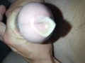 Cumming in condom thick cock masturbation