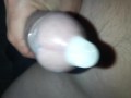 Cumming in condom thick cock masturbation