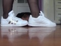 trampling on fingers with adidas shoes