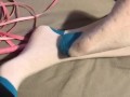 Teen Babysitter Gives Sexy FootJob and Teases