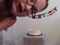 Birthday Cake Farts, Cake Sitting, Wet and Messy Masturbation - Katy Churchill