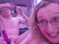 Bouncing on the Comanche Horse Dildo whilst in Chastity