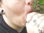 Sexy Girlfriend Sucks Me off in the Woods