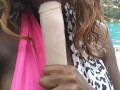Sucking Dildo In Public